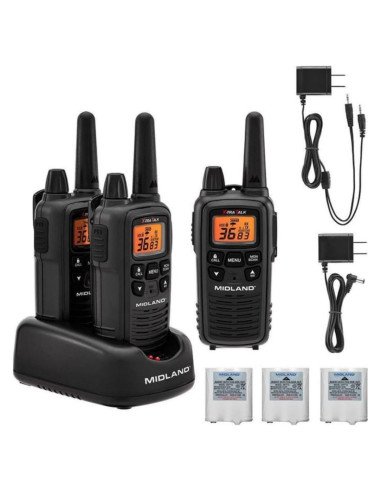 Walkie Talkies Midland LXT633VP3 - 3 Pack, Alcance Largo, NOAA