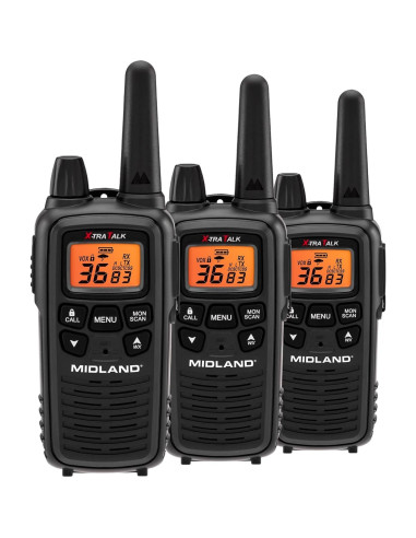 Walkie Talkies Midland LXT633VP3 - 3 Pack, Alcance Largo, NOAA