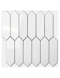 Azulejo Peel and Stick Vamos Azulejo 32.5x32.5 cm Blanco Hexagonal