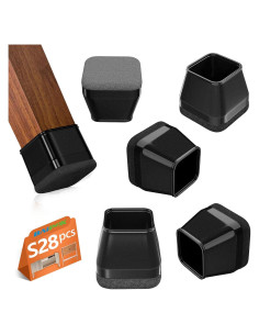 28 Protectores de Suelo BAIPOK para Patas de Sillas Cuadradas