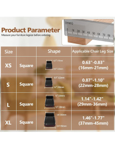 28 Protectores de Suelo BAIPOK para Patas de Sillas Cuadradas 2