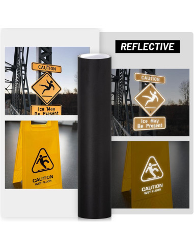 Vinilo Reflectante Negro GIRAFVINYL 1.83 m para Manualidades