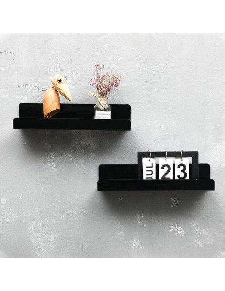 Estante Flotante de Pared IEEK Negro 3 Unidades 15x11x7.6 cm