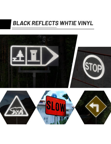 Vinilo Reflectante Negro GIRAFVINYL 1.83 m para Manualidades
