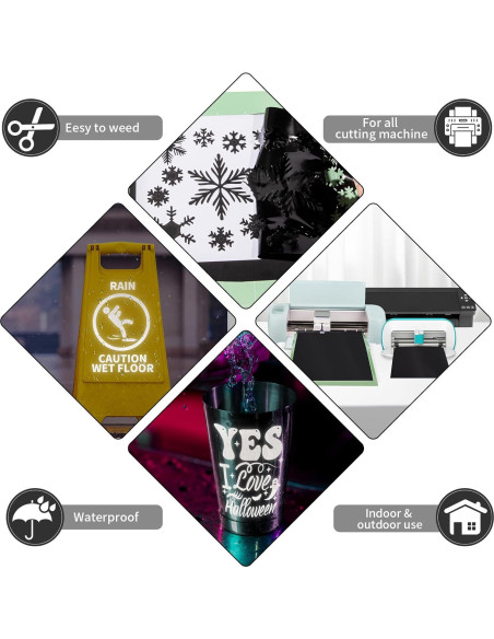 Vinilo Reflectante Negro GIRAFVINYL 1.83 m para Manualidades