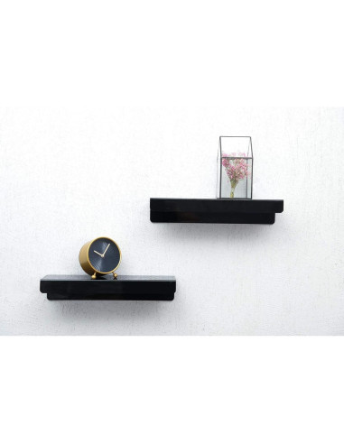 Estante Flotante de Pared IEEK Negro 3 Unidades 15x11x7.6 cm