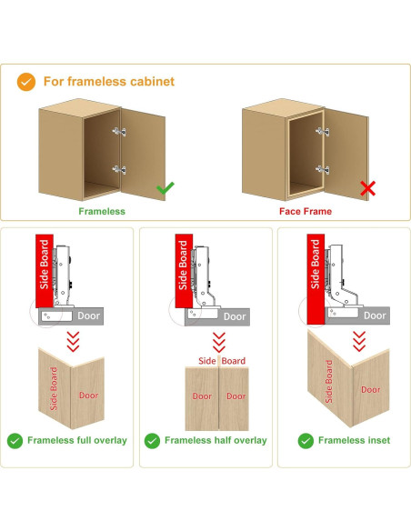 Paquete de 10 Bisagras Ocultas Chibery Cierre Suave 105