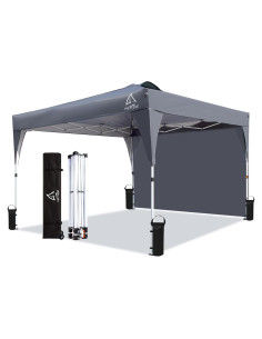 Carpa Plegable 3x3 m HEYTENT Impermeable con Pared Lateral
