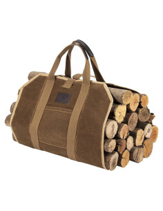 Transportador de Leña BHD de Lona Encerada 99x46 cm Marrón