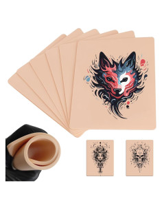 6 Pieles Falsas de Tatuaje 3mm LEEYUKA Doble Cara 18.8x14.2cm