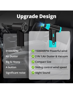 Limpiador de Aire Comprimido Anraye J02-BT-GP 150,000 RPM Verde 2