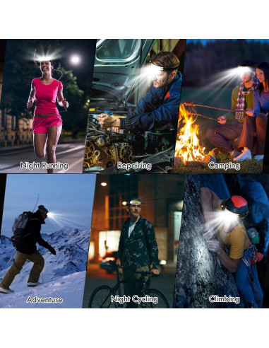 Linterna Frontal LED Recargable DAWINSIE 230 5 Modos Negro