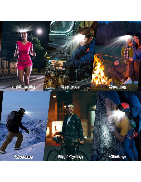 Linterna Frontal LED Recargable DAWINSIE 230 5 Modos Negro