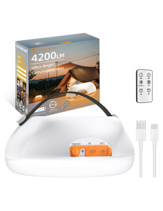 Linterna LED Recargable ENTELECHY 4200LM 20000mAh Camping