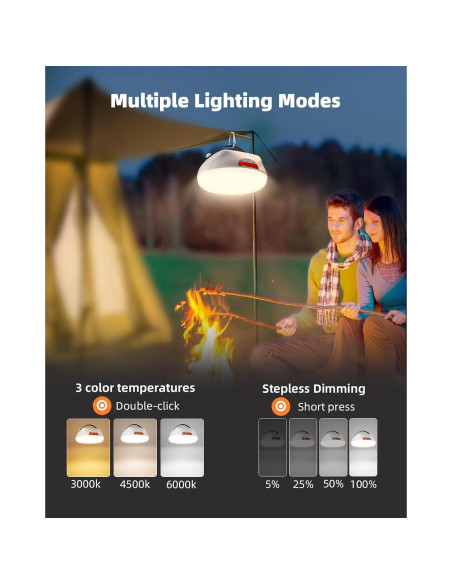 Linterna LED Recargable ENTELECHY 4200LM 20000mAh Camping