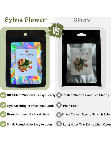 Bolsas Mylar Reutilizables Sylvia Flower 300 Pcs 10x15 cm