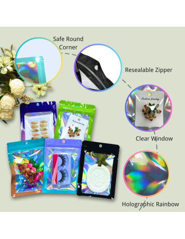 Bolsas Mylar Reutilizables Sylvia Flower 300 Pcs 10x15 cm