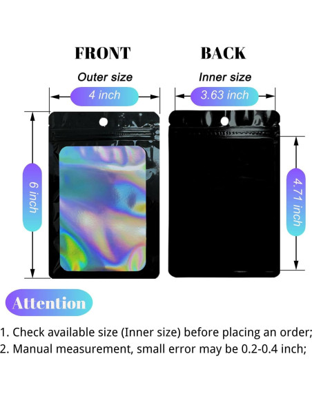 Bolsas Mylar Reutilizables Sylvia Flower 300 Pcs 10x15 cm