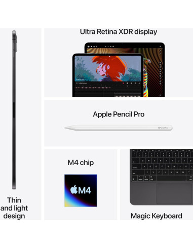 Apple iPad Pro 13" M4 1TB Wi-Fi Plata Nano-textura