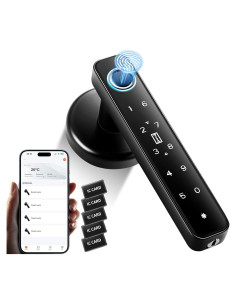 Perilla de puerta inteligente Hutehoute F194K 5 en 1 biométrica