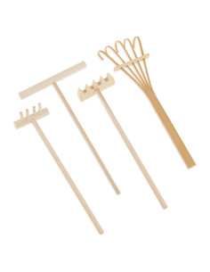 Paquete de 4 Rastrillos de Jardín Zen Hariendny Miniatura