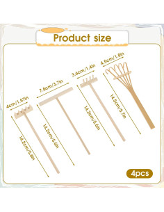 Paquete de 4 Rastrillos de Jardín Zen Hariendny Miniatura 2