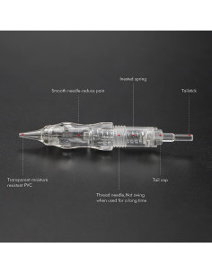 Agujas de Cartucho BIOMASER 10PCS para Maquillaje Permanente 1R-0.18mm 2