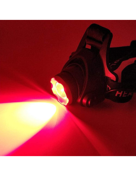 Linterna Frontal LED Roja GaiGaiMall Zoomable 3 Modos Resistente Agua Linterna Frontal LED Roja GaiGaiMall Zoomable 3 Modos Resistente Agua