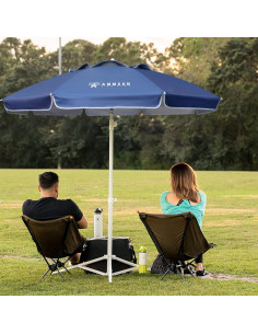 Sombrilla portátil AMMSUN 2m azul marino con soporte ajustable 2