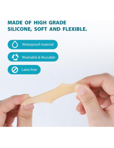 Protectores de Dedos Meñiques Povihome - 12 Piezas Gel Beige 2