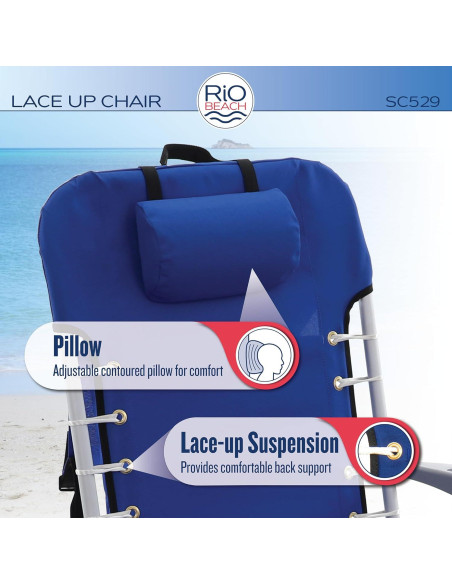 Silla de Playa Plegable Rio Brands con Mochila 4 Posiciones