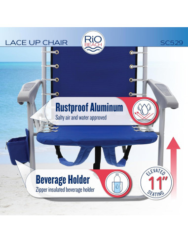 Silla de Playa Plegable Rio Brands con Mochila 4 Posiciones