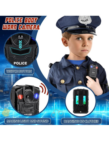 9 Piezas Accesorios de Disfraz de Policía Metemot para Niños