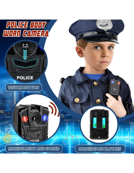 9 Piezas Accesorios de Disfraz de Policía Metemot para Niños 9 Piezas Accesorios de Disfraz de Policía Metemot para Niños