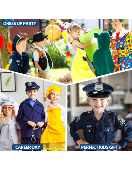 9 Piezas Accesorios de Disfraz de Policía Metemot para Niños 9 Piezas Accesorios de Disfraz de Policía Metemot para Niños