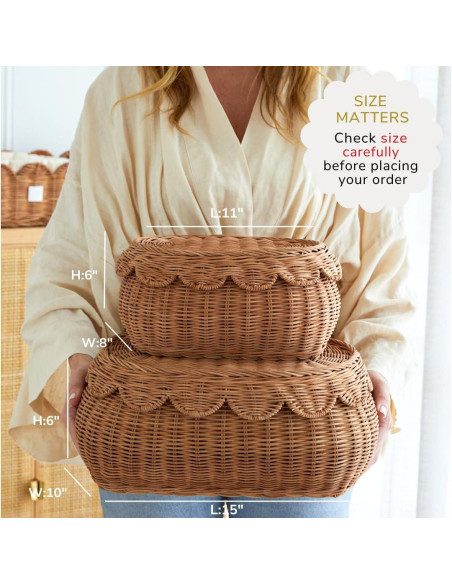 Cesta de Almacenamiento Ondulada BEBE BASK Flora Mocca 2 Piezas