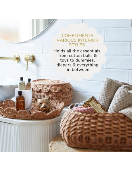 Cesta de Almacenamiento Ondulada BEBE BASK Flora Mocca 2 Piezas