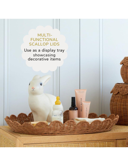 Cesta de Almacenamiento Ondulada BEBE BASK Flora Mocca 2 Piezas