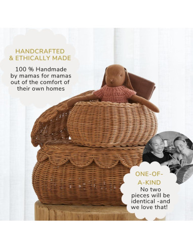 Cesta de Almacenamiento Ondulada BEBE BASK Flora Mocca 2 Piezas