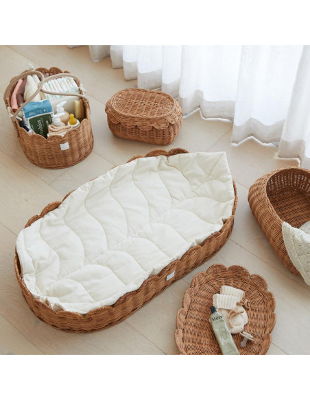 Cesta de Almacenamiento Ondulada BEBE BASK Flora Mocca 2 Piezas