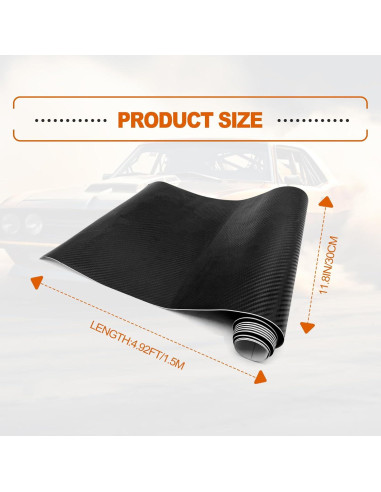 Envoltura de Vinilo Fibra de Carbono 3D Mate RBOKO 30x152 cm