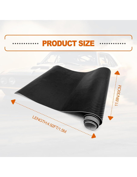 Envoltura de Vinilo Fibra de Carbono 3D Mate RBOKO 30x152 cm