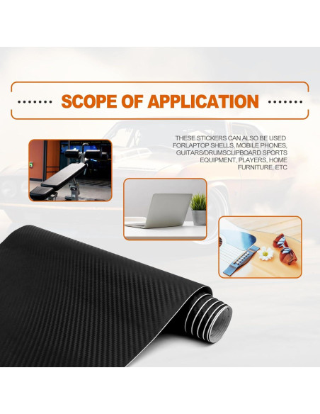 Envoltura de Vinilo Fibra de Carbono 3D Mate RBOKO 30x152 cm