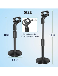 Soporte de Micrófono Ajustable de Acero para Mesa 10-14" 2