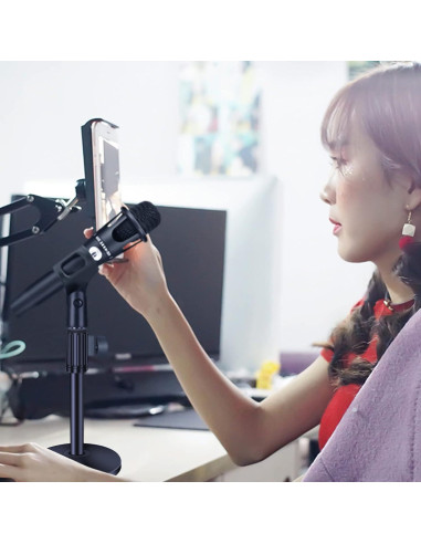 Soporte de Micrófono Ajustable de Acero para Mesa 10-14"