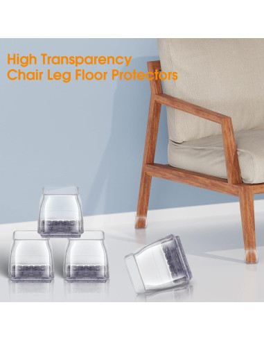 36 Protectores de Suelo Cuadrados Joeyrras para Sillas