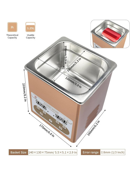 Máquina de Limpieza Ultrasónica JIEJING 2L con Calentador 60W