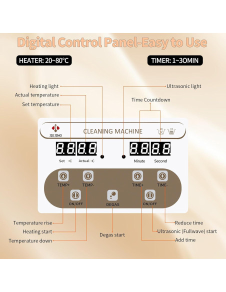 Máquina de Limpieza Ultrasónica JIEJING 2L con Calentador 60W