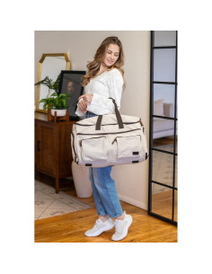 Bolsa de Ropa de Viaje S-ZONE 50L Beige Duffle 3 en 1 2