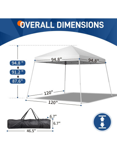 Carpa Plegable 3x3m Genérico Blanca Impermeable para Eventos